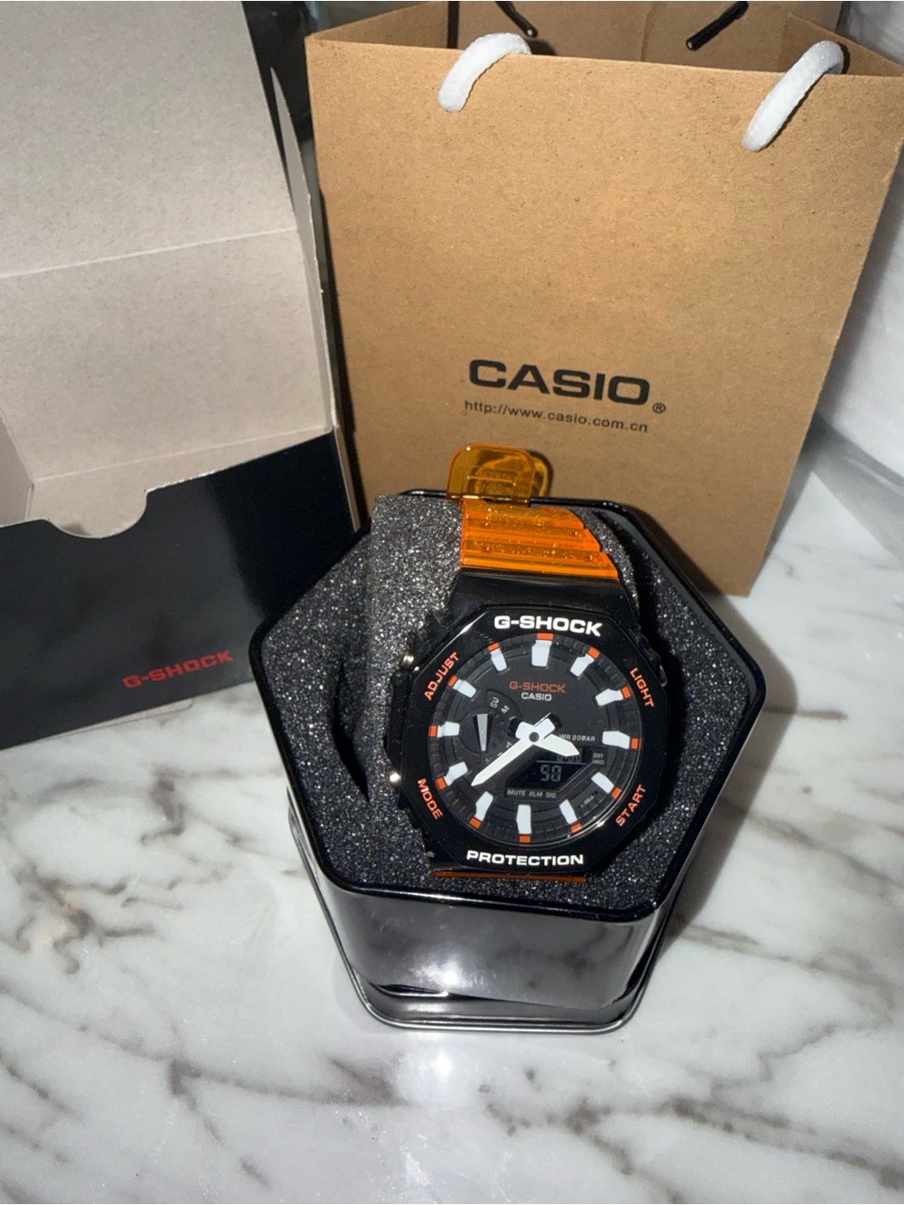 Casio G-Shock Black with Orange Accent Men's Watch
